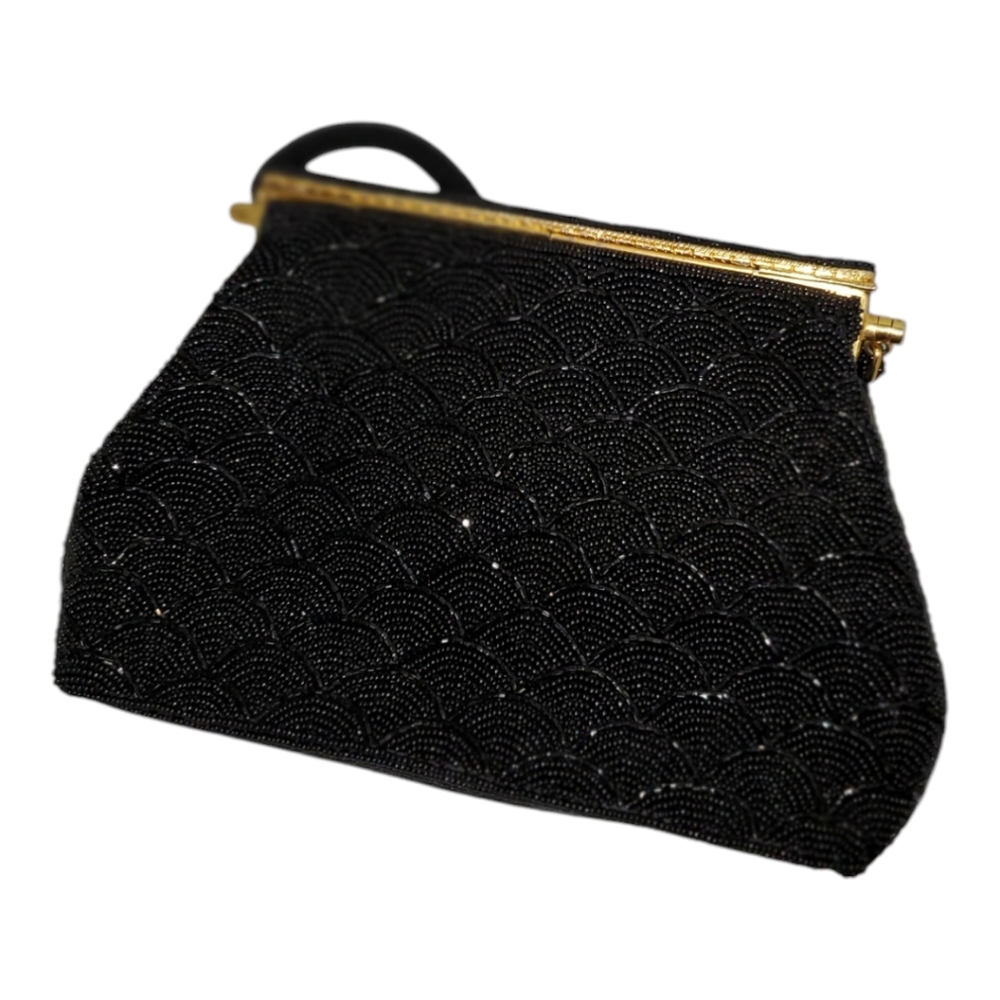 Vintage beaded purse gold trim - Picture 2 of 5